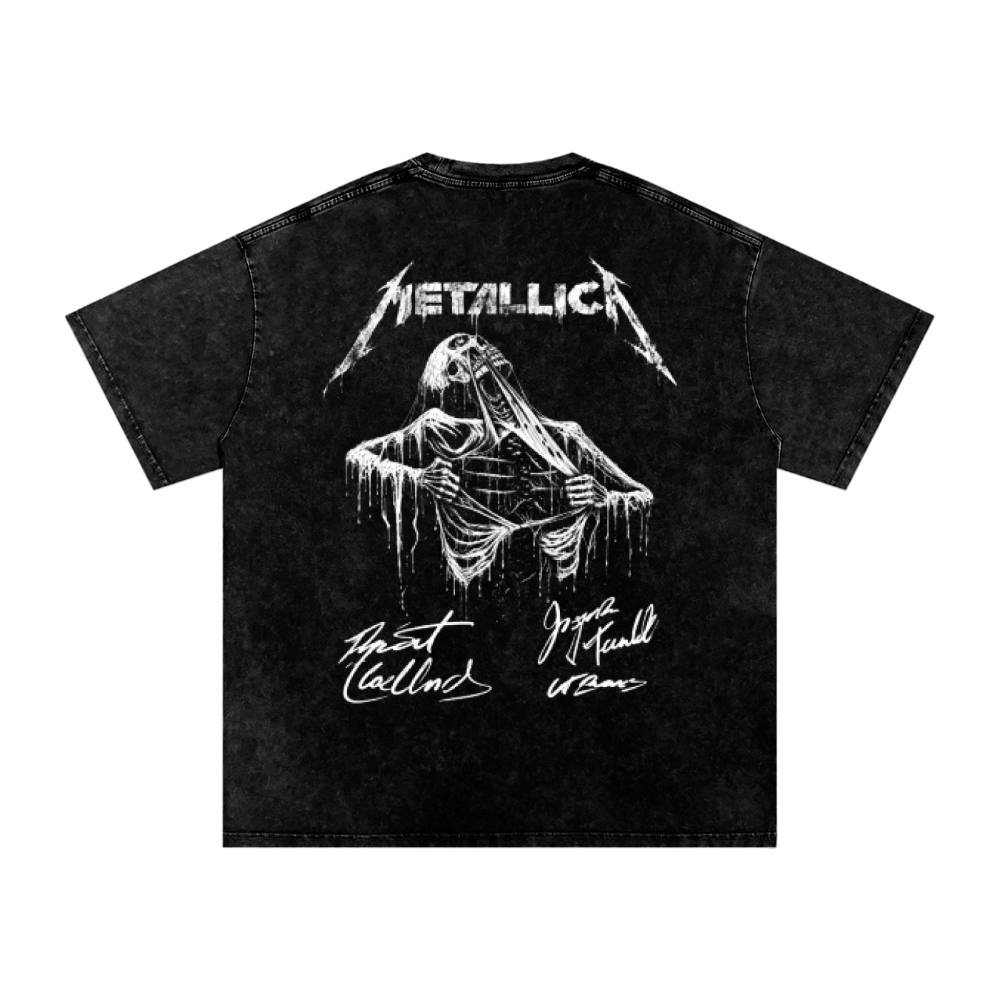 Metallica Snow Washed Oversized Cotton T-Shirt