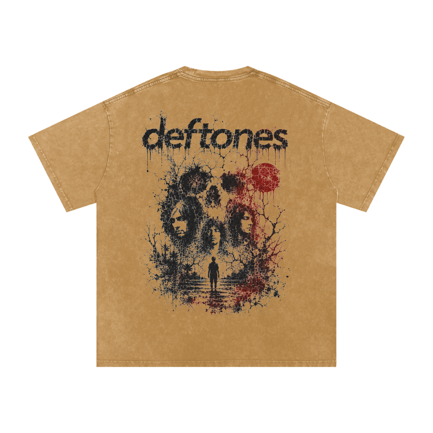 Deftones Snow Washed Oversized Cotton T-Shirt