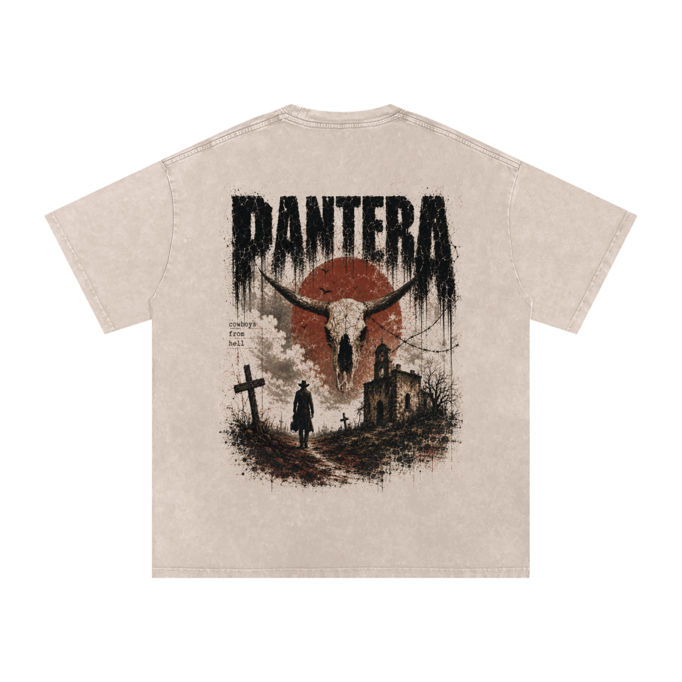 Snow Washed Oversized Cotton T-Shirt